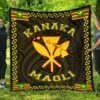 Kanaka Maoli Flag Polynesian Premium Quilt Yellow  Love Style  Ah  J1  Quilt